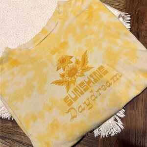 Anthropologie Yellow Tie-Dye Graphic Sweatshirt